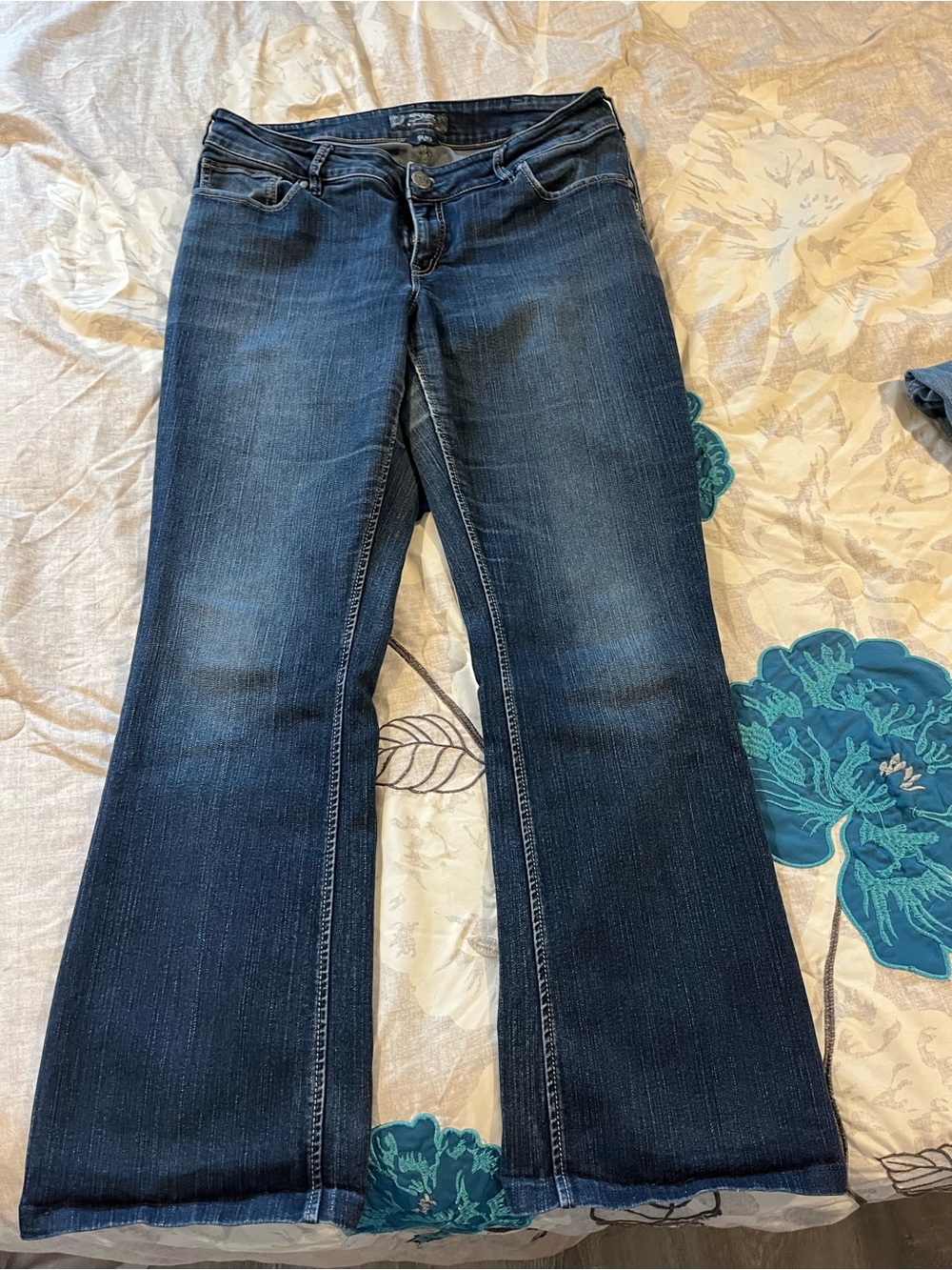 Silver Dark Blue Bootcut Jeans